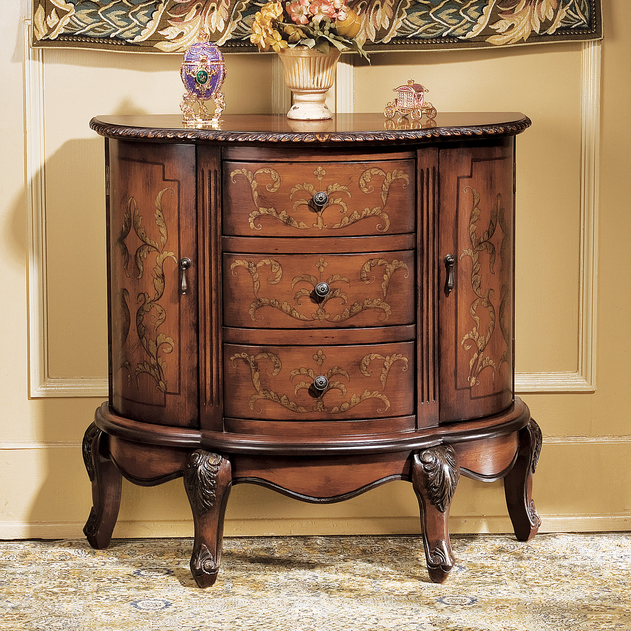 Darby Home Co Villa Lucchesi 30 Tall 3 Drawer Half Circle Accent Cabinet Reviews Wayfair